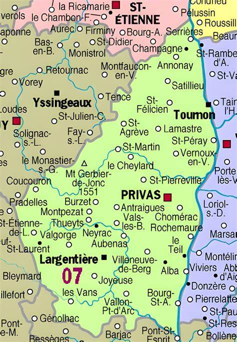 Code postal 07 Ardeche Privas