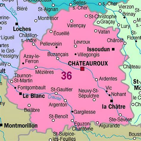 Code postal 36 Indre Chateauroux